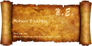 Mohos Etelka névjegykártya